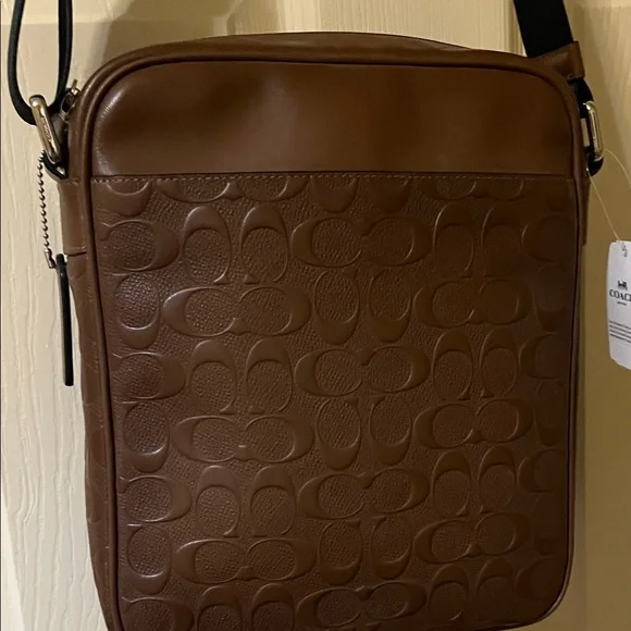 Coach Brown Embossed Signature Flight Bag - Picture 3 of 4